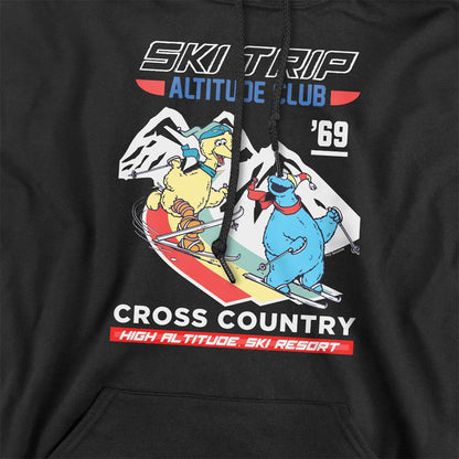 Black - Side - Sesame Street Unisex Adult Apres Ski Big Bird & Cookie Monster Hoodie