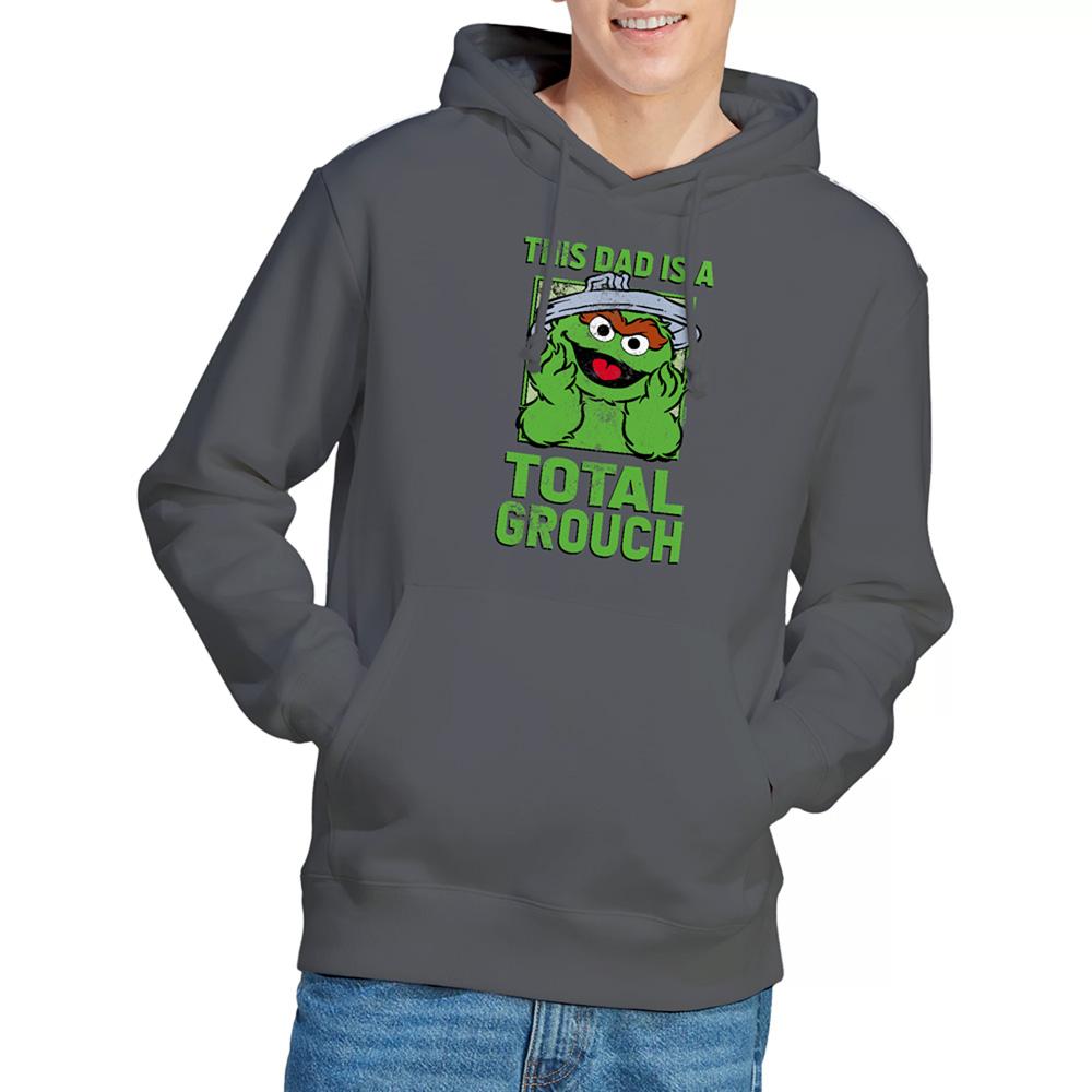 Charcoal - Lifestyle - Sesame Street Unisex Adult This Dad Is A Total Oscar The Grouch Fathers Day Hoodie