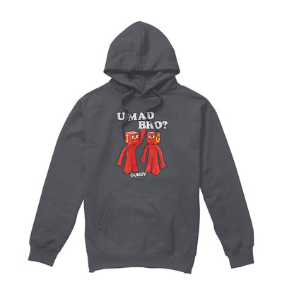 Charcoal - Front - Gumby Unisex Adult U Mad Bro Hoodie