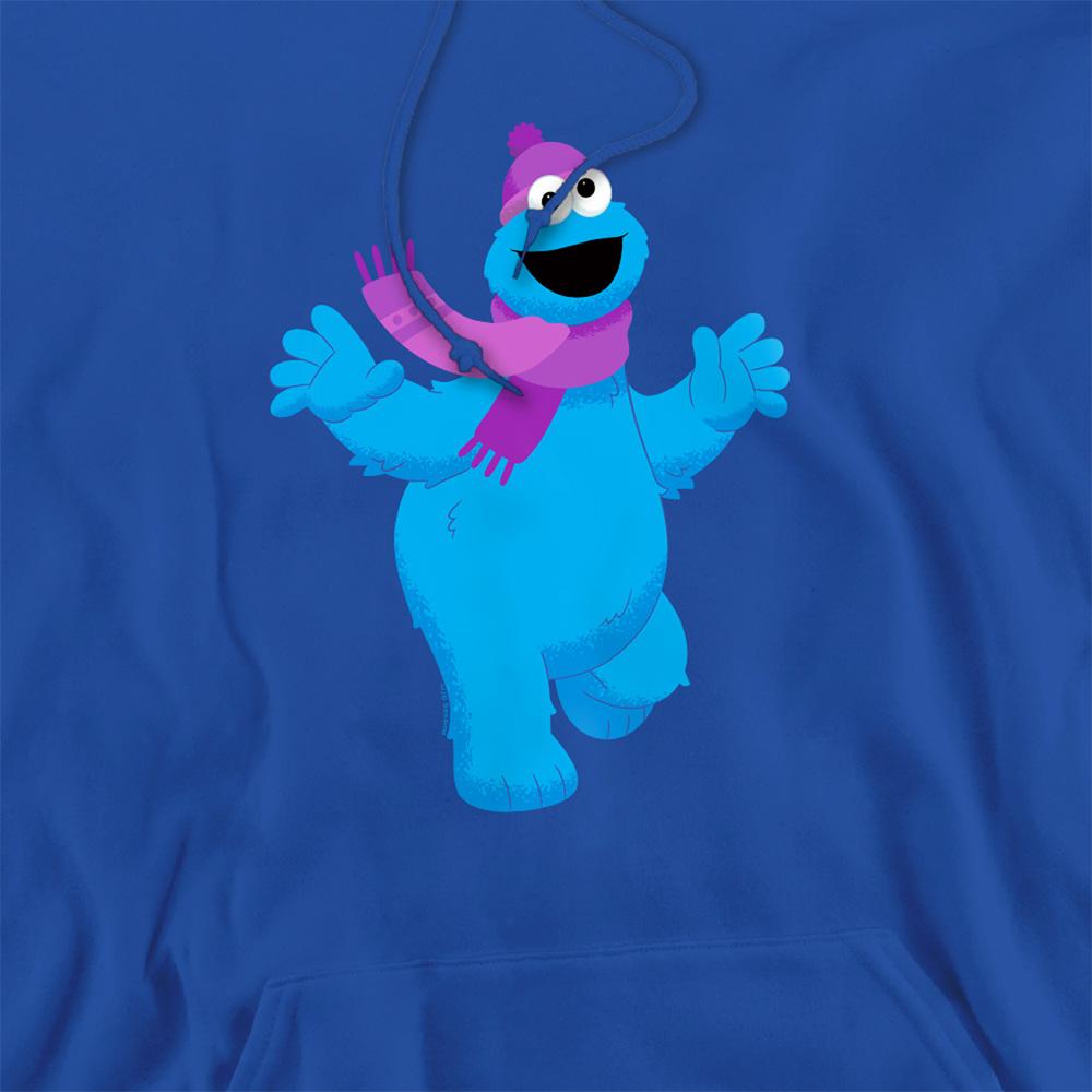 Royal Blue - Side - Sesame Street Unisex Adult Furry Friends Forever! Cookie Monster Hoodie