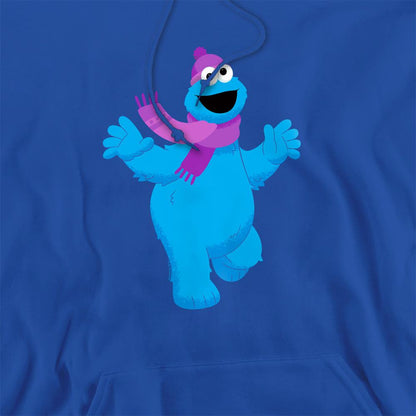 Royal Blue - Side - Sesame Street Unisex Adult Furry Friends Forever! Cookie Monster Hoodie