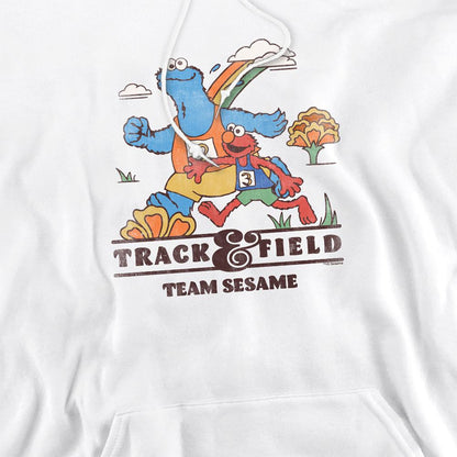 White - Side - Sesame Street Unisex Adult Track Field Hoodie