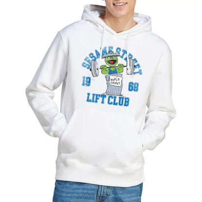 White - Lifestyle - Sesame Street Unisex Adult Lift Club Oscar The Grouch Hoodie