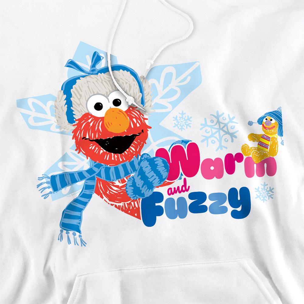 White - Side - Sesame Street Unisex Adult Warm And Fuzzy Elmo Hoodie