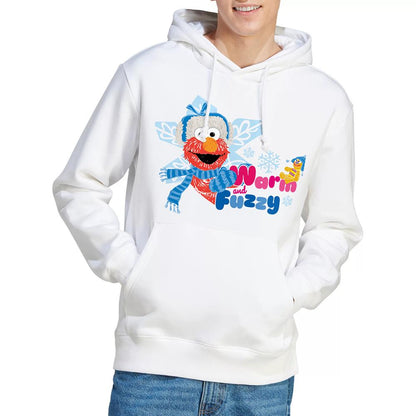 White - Lifestyle - Sesame Street Unisex Adult Warm And Fuzzy Elmo Hoodie