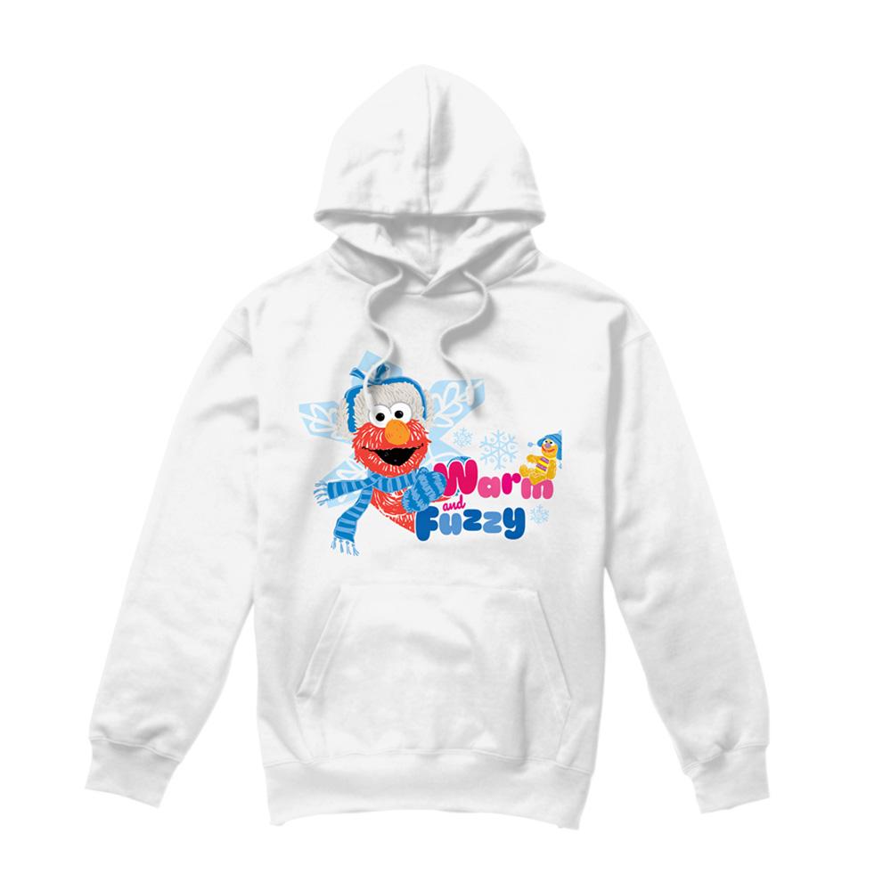 White - Front - Sesame Street Unisex Adult Warm And Fuzzy Elmo Hoodie