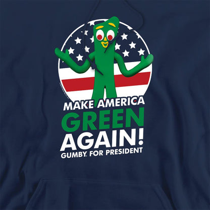 Navy - Side - Gumby Unisex Adult For President Hoodie