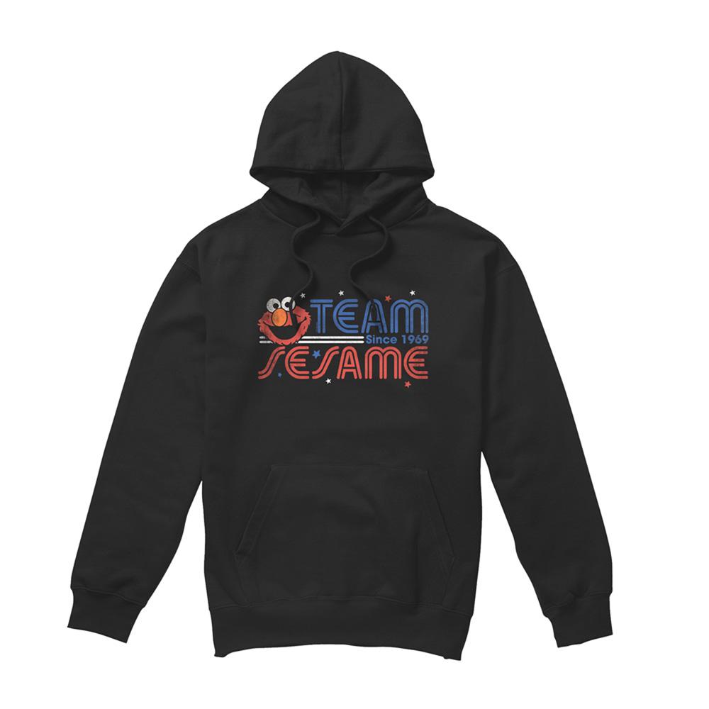 Black - Front - Sesame Street Unisex Adult Team Hoodie