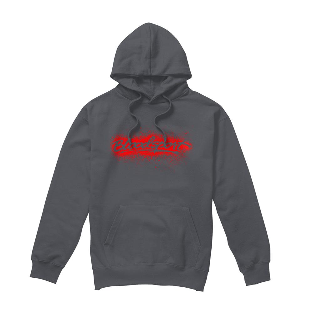 Charcoal - Front - Bloodsport Unisex Adult Blood Splatter Hoodie