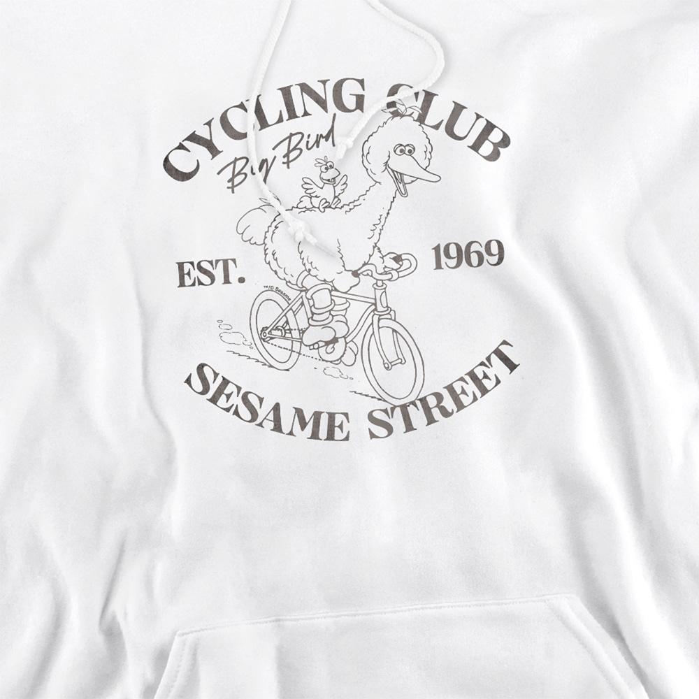 White - Side - Sesame Street Unisex Adult Cycling Club Big Bird Hoodie