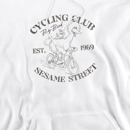 White - Side - Sesame Street Unisex Adult Cycling Club Big Bird Hoodie