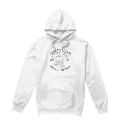 White - Front - Sesame Street Unisex Adult Cycling Club Big Bird Hoodie
