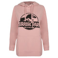 Dusty Pink - Front - Jurassic Park Womens-Ladies Logo Hoodie