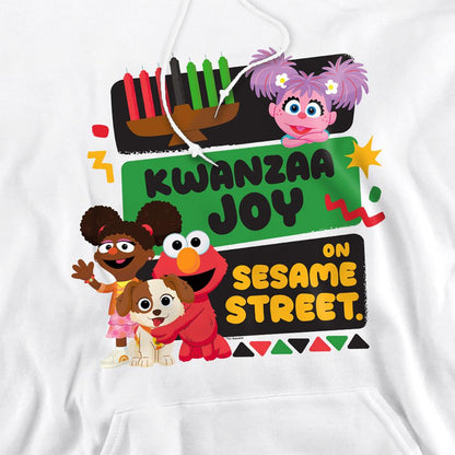 White - Side - Sesame Street Unisex Adult Kwanzaa Joy Hoodie