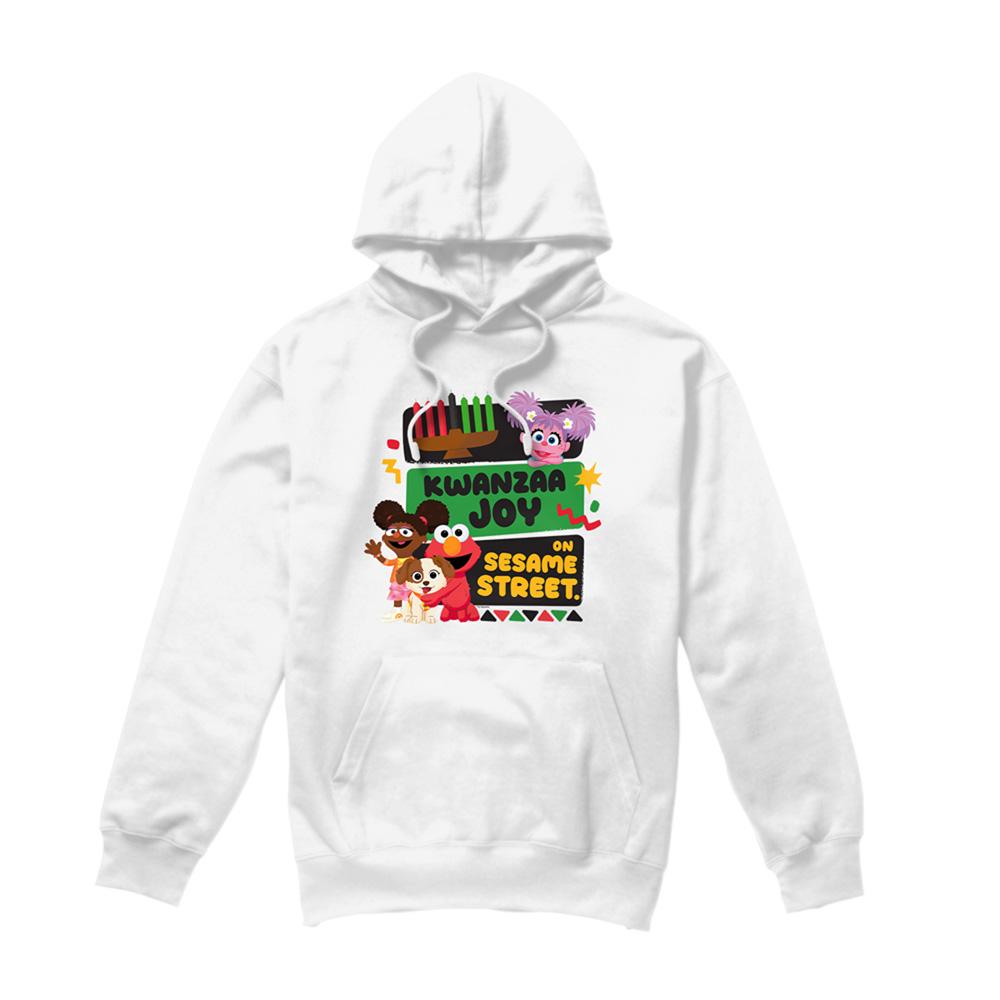 White - Front - Sesame Street Unisex Adult Kwanzaa Joy Hoodie