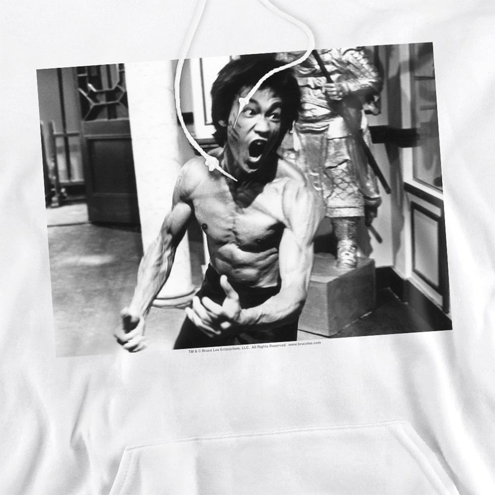 White - Side - Bruce Lee Unisex Adult Full Of Fury Hoodie