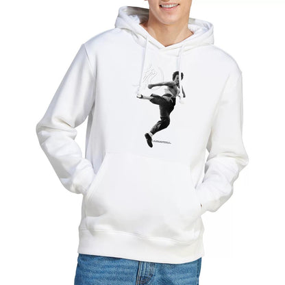White - Lifestyle - Bruce Lee Unisex Adult Flying Kick Hoodie
