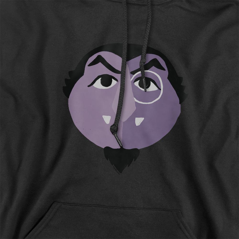 Black - Side - Sesame Street Unisex Adult Glower The Count Hoodie