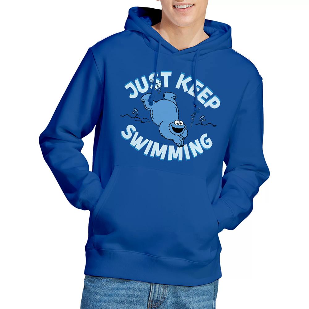 Royal Blue - Lifestyle - Sesame Street Unisex Adult Just Keep Jumping Cookie Monster Hoodie