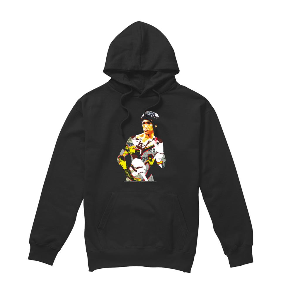 Black - Front - Bruce Lee Unisex Adult Body Of Action Hoodie
