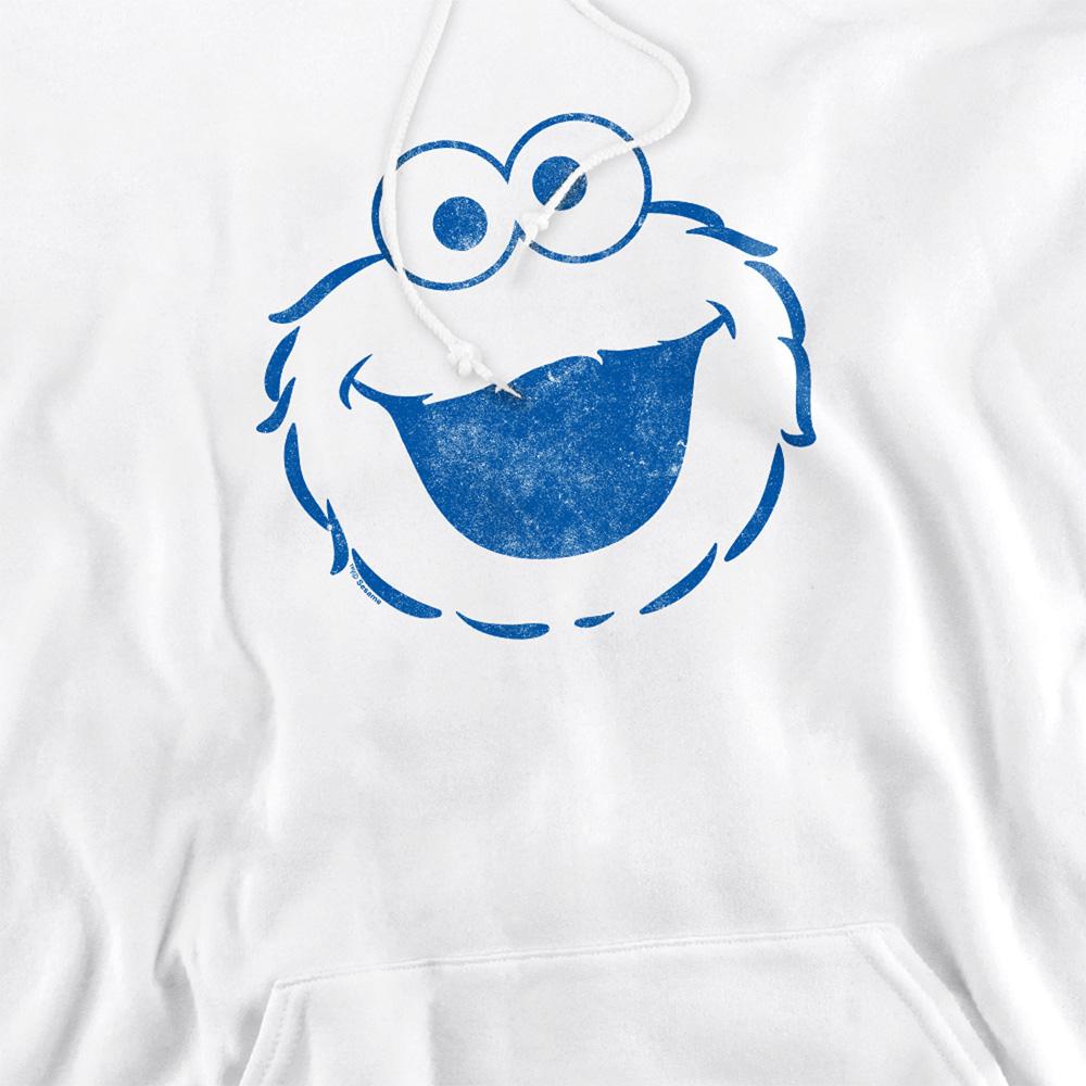 White - Side - Sesame Street Unisex Adult Cookie Monster Mono Hoodie