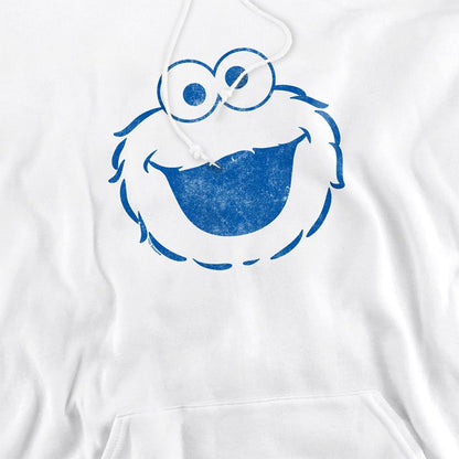 White - Side - Sesame Street Unisex Adult Cookie Monster Mono Hoodie