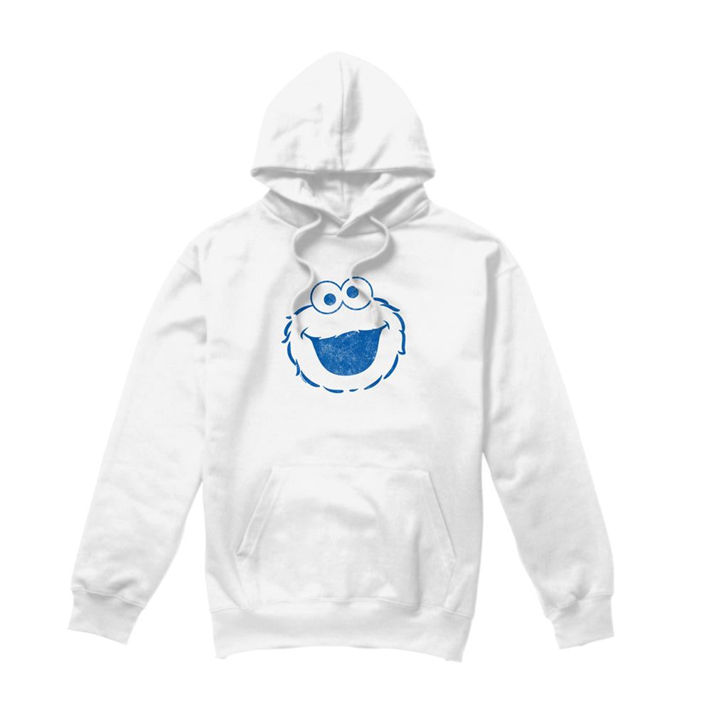 White - Front - Sesame Street Unisex Adult Cookie Monster Mono Hoodie