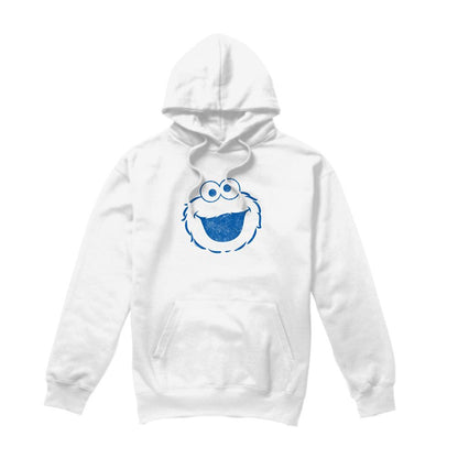 White - Front - Sesame Street Unisex Adult Cookie Monster Mono Hoodie