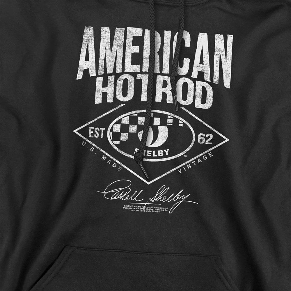 Black - Side - Carroll Shelby Unisex Adult American Hotrod Hoodie
