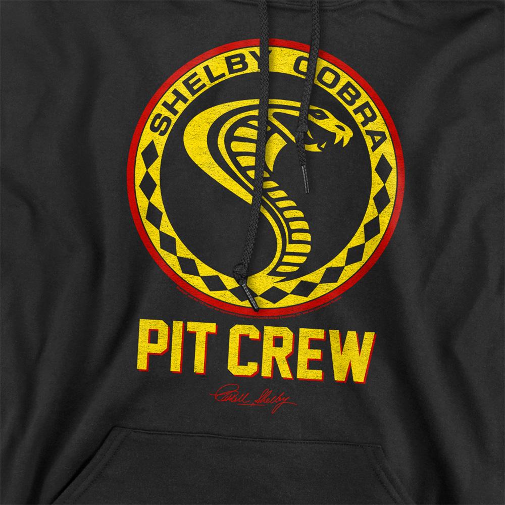 Black - Side - Carroll Shelby Unisex Adult Pit Crew Vintage Badge Hoodie