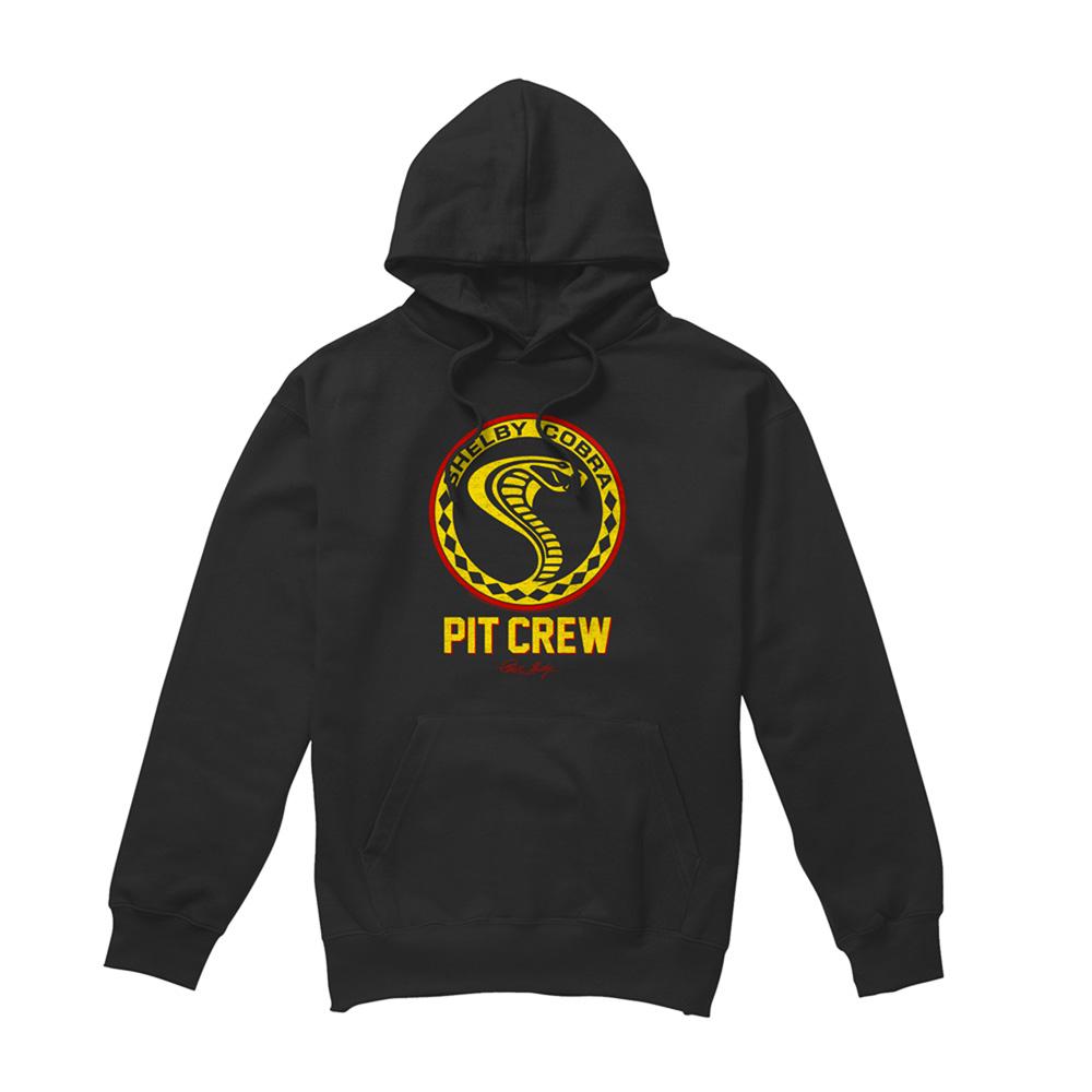 Black - Front - Carroll Shelby Unisex Adult Pit Crew Vintage Badge Hoodie