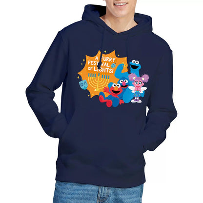 Navy - Lifestyle - Sesame Street Unisex Adult Furry Festival Of Lights Hoodie