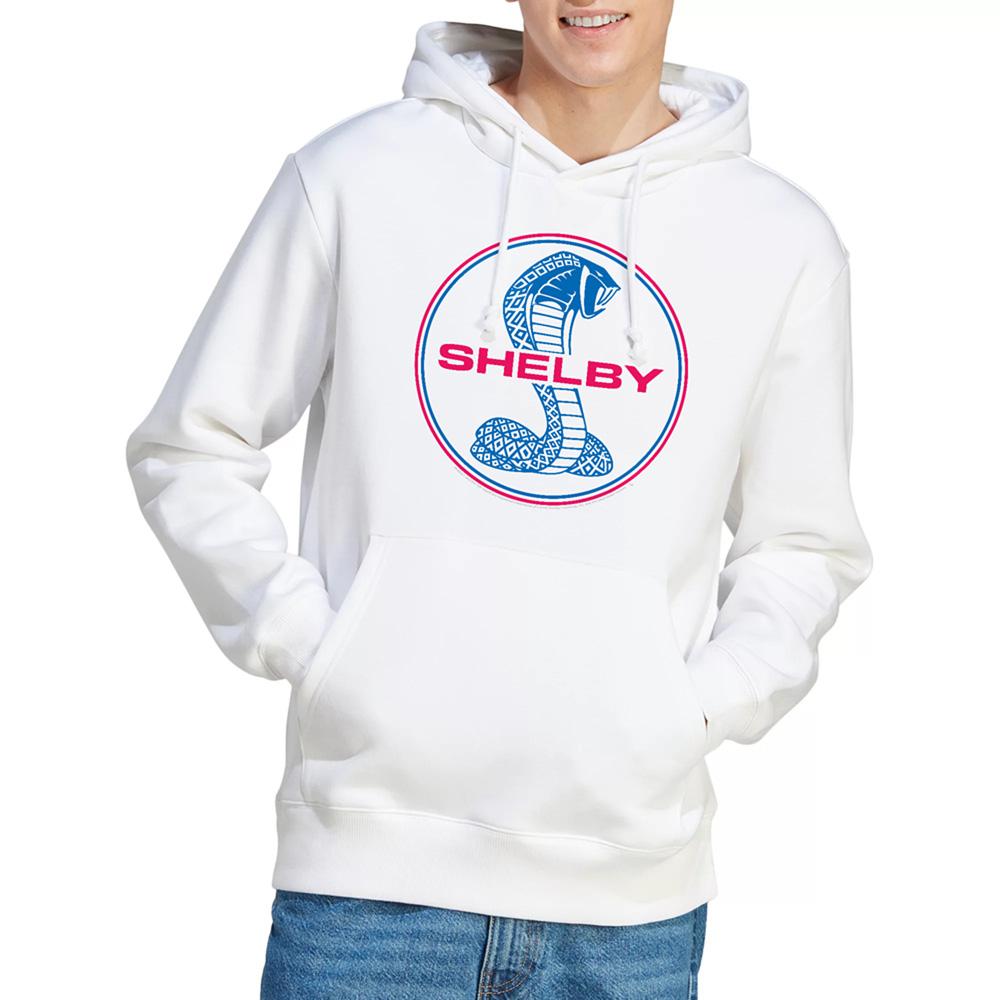 White - Lifestyle - Carroll Shelby Unisex Adult Circle Logo Hoodie