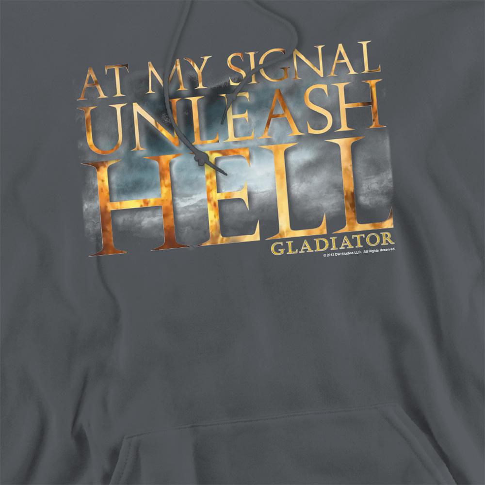 Charcoal - Side - Gladiator Unisex Adult Unleash Hell Hoodie