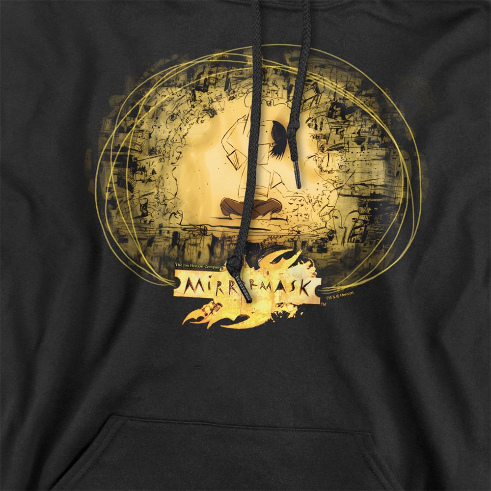 Black - Side - MirrorMask Unisex Adult Sketch Hoodie