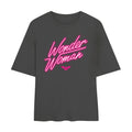 White - Front - Wonder Woman Womens-Ladies Neon Logo T-Shirt