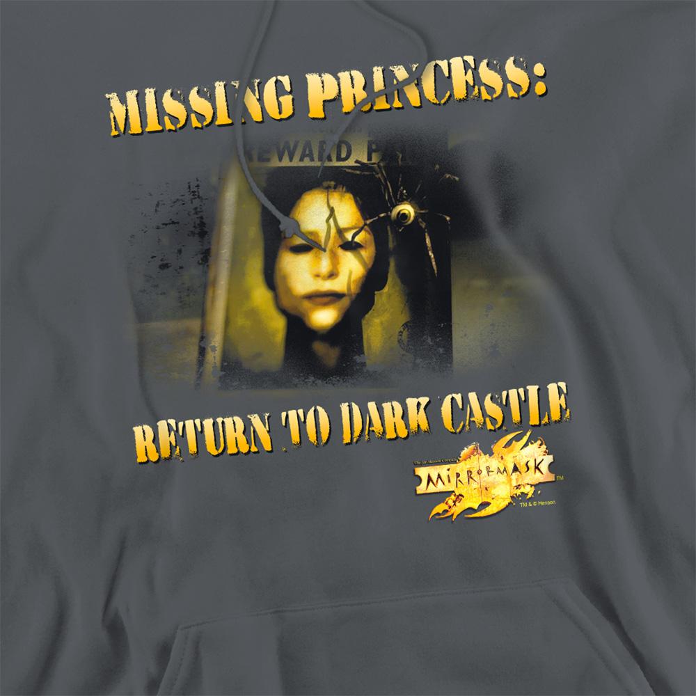 Charcoal - Side - MirrorMask Unisex Adult Missing Princess Hoodie