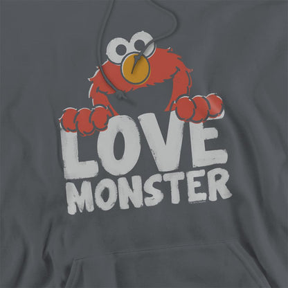 Charcoal - Side - Sesame Street Unisex Adult Love Monster Hoodie
