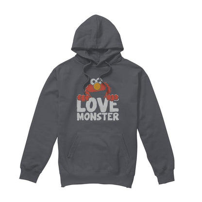 Charcoal - Front - Sesame Street Unisex Adult Love Monster Hoodie