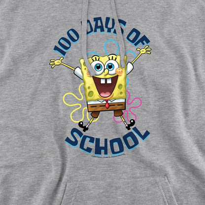 Athletic Heather - Side - SpongeBob SquarePants Unisex Adult 100 Days Of School Heather Hoodie