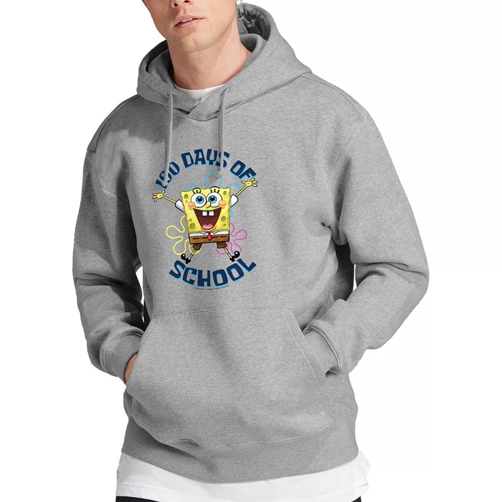 Athletic Heather - Lifestyle - SpongeBob SquarePants Unisex Adult 100 Days Of School Heather Hoodie