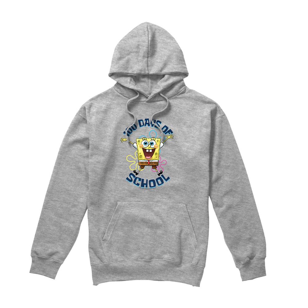 Athletic Heather - Front - SpongeBob SquarePants Unisex Adult 100 Days Of School Heather Hoodie