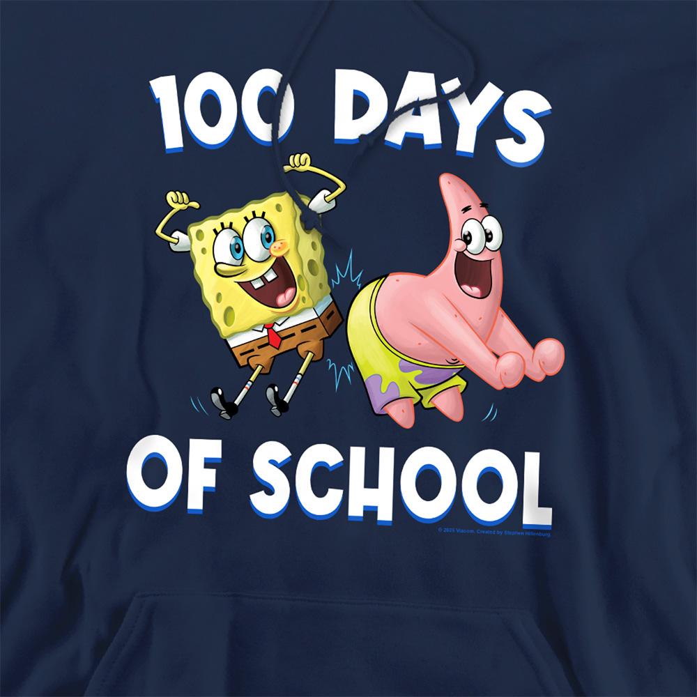 Navy - Side - SpongeBob SquarePants Unisex Adult 100 Days Of School Patrick Star Hoodie