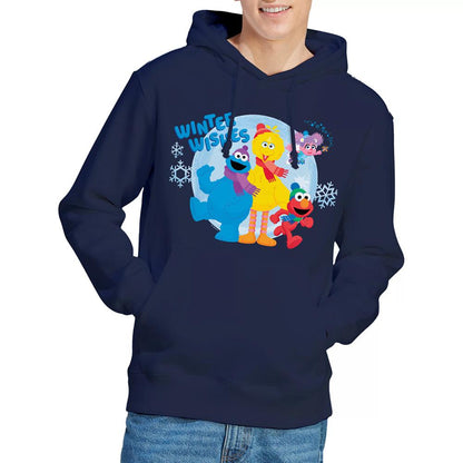 Navy - Lifestyle - Sesame Street Unisex Adult Winter Wishes Hoodie