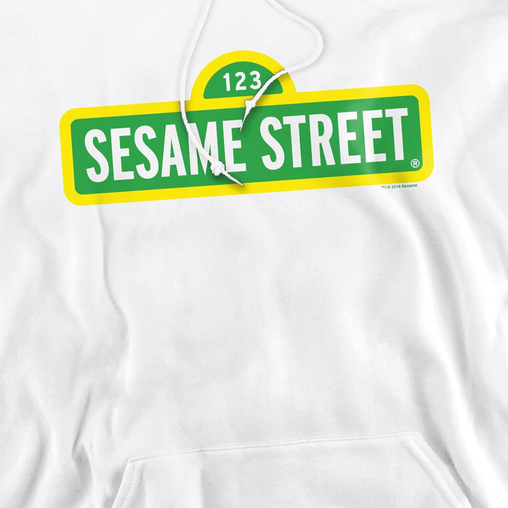 White - Side - Sesame Street Unisex Adult Logo Hoodie