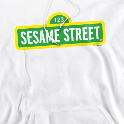 White - Side - Sesame Street Unisex Adult Logo Hoodie