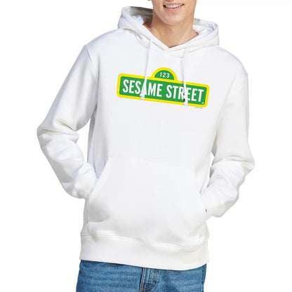 White - Lifestyle - Sesame Street Unisex Adult Logo Hoodie