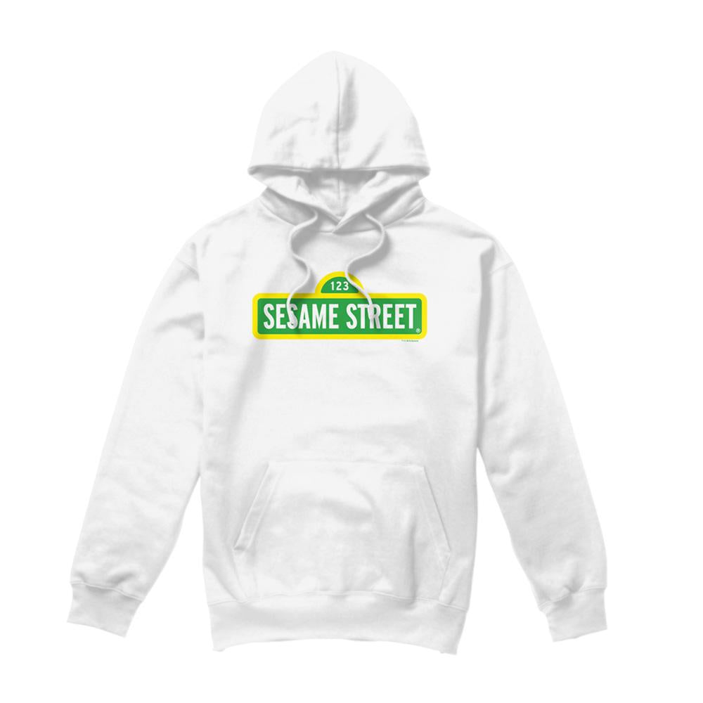 White - Front - Sesame Street Unisex Adult Logo Hoodie