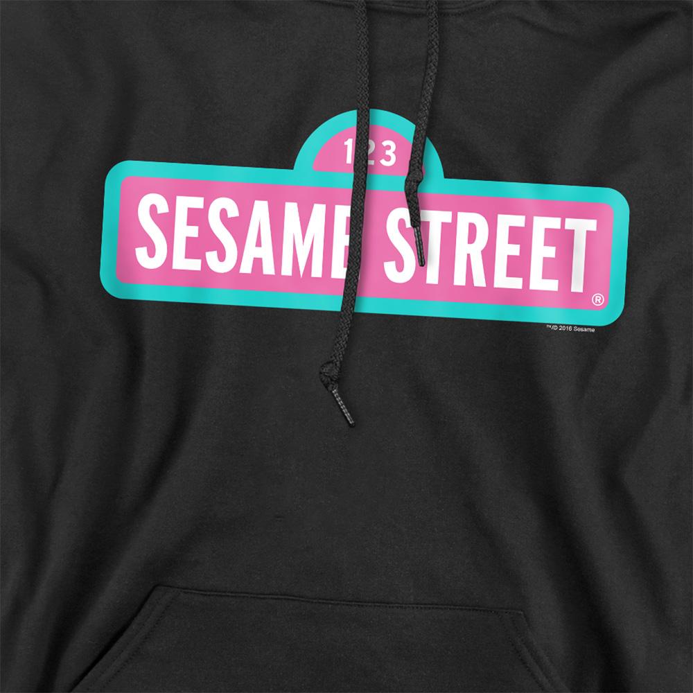 Black - Side - Sesame Street Unisex Adult Logo Hoodie