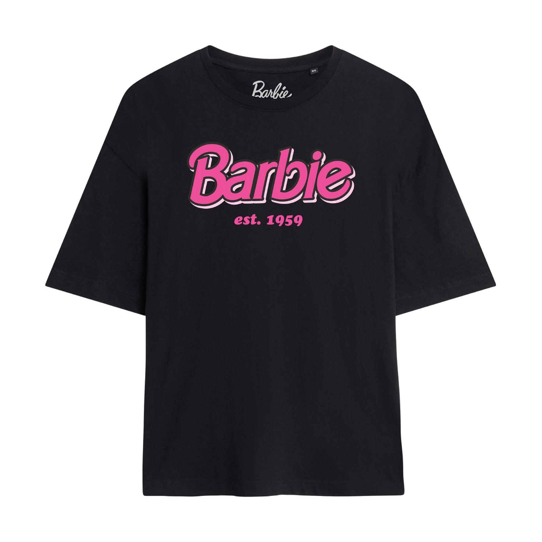 Black - Front - Barbie Womens-Ladies Est 1959 Oversized T-Shirt